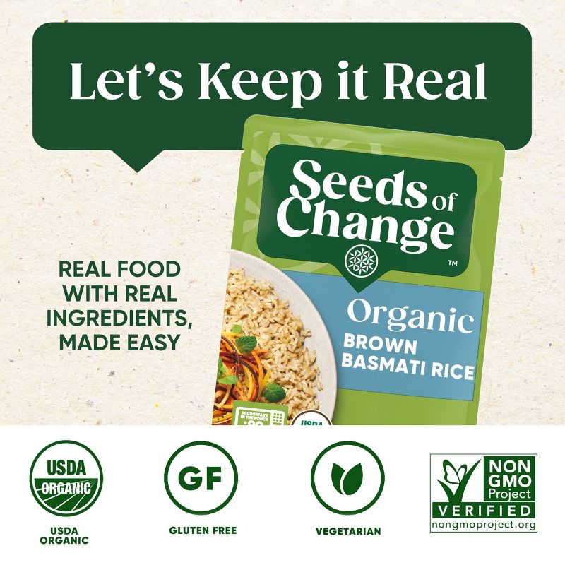 Seeds of Change Organic Brown Basmati Rice Microwavable Pouch - 8.5oz, 5 of 8