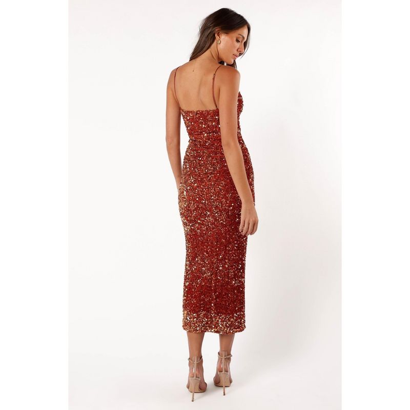 Petal and Pup Womens Kailee Sequin Midi Dress, 5 of 7