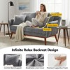 Karl Home |Linen Blend Mid-Century Modern Small Spaces Loveseat Two-Seater Sofa With Solid Wood Base - 3 of 4