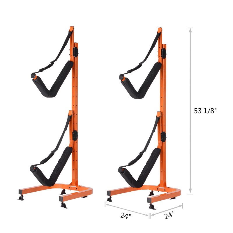 Leisure Sports Freestanding Double Kayak Rack - Orange and Black, 5 of 9
