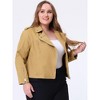 Agnes Orinda Women's Plus Size Outerwear Zip Closure Denim Biker Moto Jacket - 3 of 4