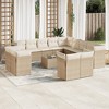 vidaXL 14 Piece Patio Sofa Set with Cushions - Beige and Cream With Table - 2 of 4
