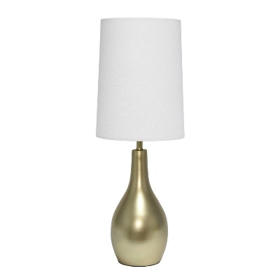 1 Light Tear Drop Table Lamp Gold - Simple Designs: Bedside, No Assembly Required, UL Listed, Cotton Shade