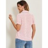 INSPIRE CHIC Women's Retro Dots Print Bow Tie Peter Pan Collar Chiffon Blouse - 4 of 4