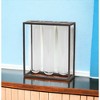 HomeRoots 9" Clear And Brown Cylinder Metal Table Vase - 2 of 4