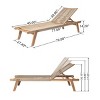 Set Of 2 Outdoor Rope Woven Chaise Lounge,Acacia Wood Armless Lounge,Adjustable Back,Chaise Lounge For Patio Garden-Coolbibila - 4 of 4