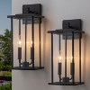 C Cattleya 2 Pack Classic Matte Black Outdoor Wall Lantern with Clear Glass Shade - 2 of 4