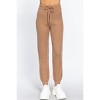 Slickblue Women's Drawstring Sweater Pants, Long Lounge Fit, Stretch Knit Bottoms, Camel/Raspberry Pink, Size S-L - 2 of 4