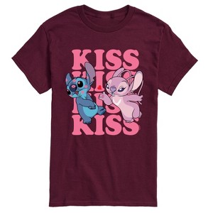 Men's - Lilo and Stitch - Kiss Short Sleeve Graphic T-Shirt - 1 of 4