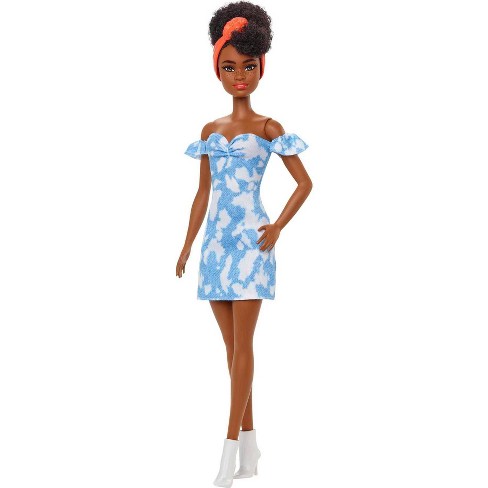 NEW 2018 Barbie Fashionista Curvy Doll Denim Ruffle Shift Dress ~ Clothing 