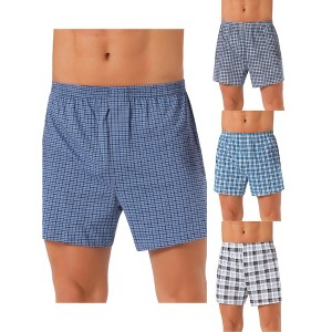 INSPIRE CHIC Men's 4 Pack Classic Plaid Printing Boxer Shorts - 1 of 4