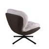 Maliang 360¡ã Swivel Office Chair, Modern Chenille Chair with Faux Leather and Black Metal Base Frame, for Small Spaces - 3 of 4