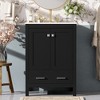 Grungis Bathroom Vanity with Single Combination Under Counter Sink and Soft Closure,Bathroom Storage Cabinet with 2 Doors and a Drawer - 2 of 4