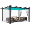 10x10 FT Outdoor Pergola, Retractable Pergola with Adjustable Canopy, Aluminum Pergola, 4 White Curtains, for Patio, Gardens, Backyard - 3 of 4