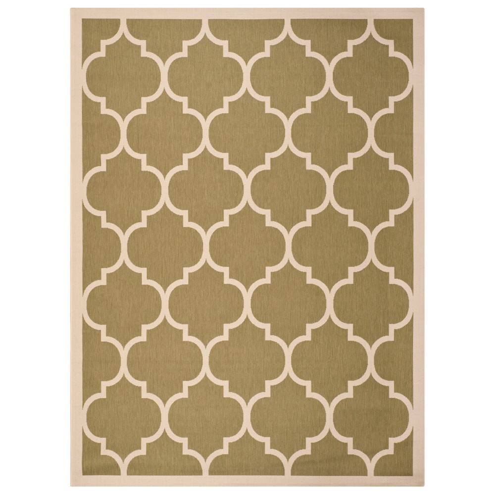 8'X11' Courtyard Alyssa Outdoor/Indoor Rug - Green/Beige - Safavieh