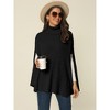 Seta T Women's Spring Fall Fashion Turtleneck Ribbed Knit Cape Sweater - 2 of 4