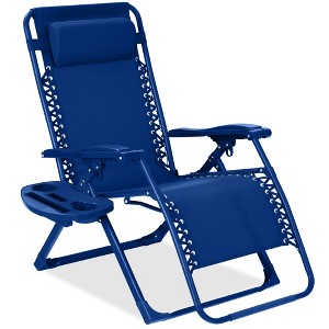 Best Choice Products Monochromatic Zero Gravity Chair, Folding Patio Recliner w/Side Tray, Headrest - 1 of 4