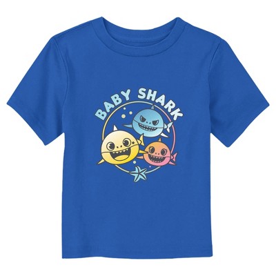 Babyhug Half Sleeves T-Shirt Stripes & Shark Print - Blue