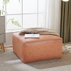 TiramisuBest Square Ottoman, Olive Green, Corduroy - Olive Green Fabric, Plywood Entryway Bench, 30.5"L x 30.5"W x 17.0"H - 3 of 4