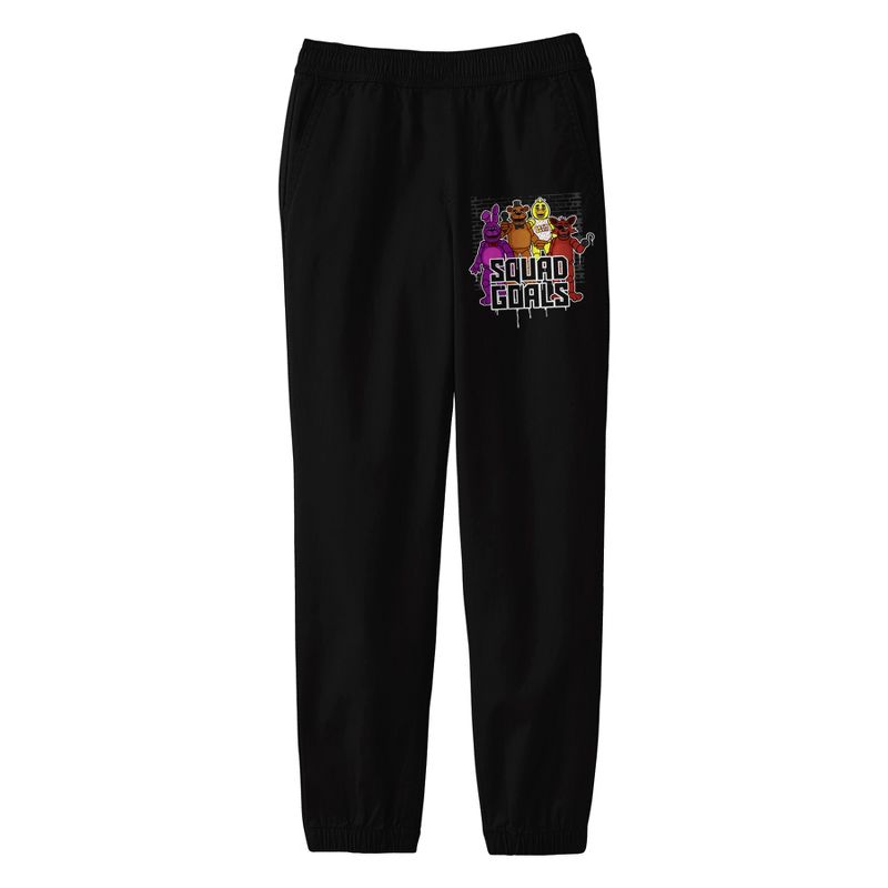 Five Nights at Freddy's Squad Goals Youth Black Drawstring Sweats, 1 of 2