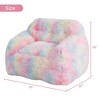 Faux Fur Bean Bag Chair, Pink Tie Dye Chair Sofa for Bedroom Foam Filled Soft Plush Cozy Lazy Sofa Beanbag for Lounging Gaming Reading - 3 of 4