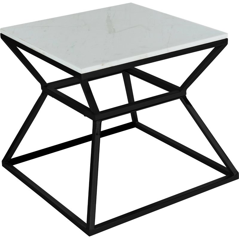 17&#34; Audrey Marble Side Table High Black - Adore Decor, 2 of 6
