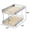 LOVMOR 2 Tier Individual Pull Out Cabinet Organizer, Slide Out Wood Shelves Organizers, Pull Out Drawers Organization and Storage for Kitchen Cabinet - 3 of 4