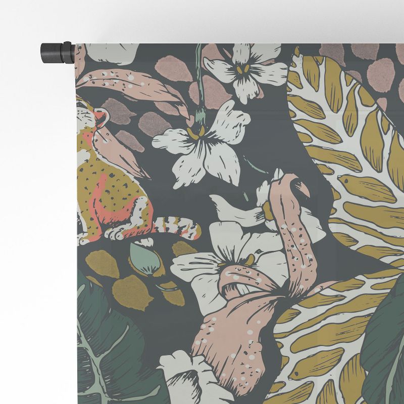 Marta Barragan Camarasa Animal Print Dark Jungle Single Panel Sheer Window Curtain - Deny Designs, 4 of 7