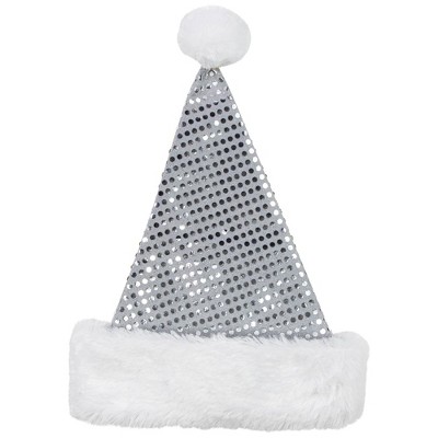 White and shop silver santa hat