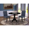 Round Dining Table Set with 2 Chairs - Kitchen Table Set, Black & Navy Blue - 2 of 4