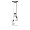 Toltec Lighting Europa 3 - Light Pendant in  Matte Black with 5.5" Fluted Italian Ice Shade - 2 of 2