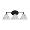 Toltec Lighting Capri 3 - Light Vanity in  Matte Black with 7" Italian Ice Shade - 2 of 2
