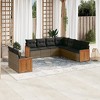 vidaXL 9 Piece Patio Sofa Set with Cushions - Gray Without Table - 2 of 4