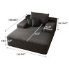 Modern Sofa Bed Lounger, Oversized Chaise with Pillows for Moviebonus Room, Foam Filled Sofa Bed with Plush Corduroy Fabric Cover-Coolbibila - 4 of 4