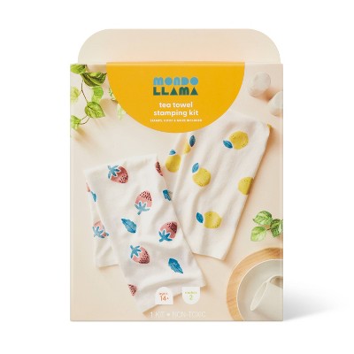 2ct Fruit Stamped Tea Towel Craft Kit - Mondo Llama™