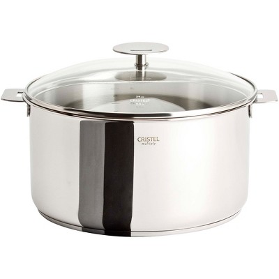 Cristel Multiply Stainless Steel 7.5 Quart Stewpan with Glass Lid