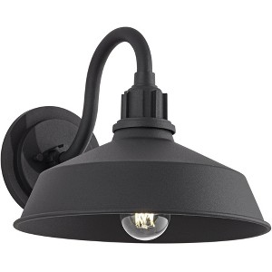 Franklin Iron Works Arnett Rustic Outdoor Wall Light Fixture Black Gooseneck Arm 10 1/2" for Post Exterior Barn Deck House Porch Yard Posts Patio Home - 1 of 4
