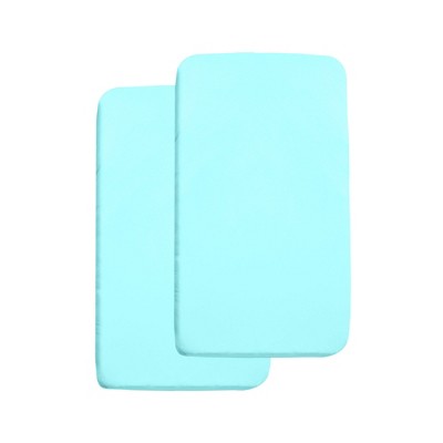 BreathableBaby All-in-One Fitted Sheet & Waterproof Cover, For 36" x 18" Cradle Mattress (2-Pack), Aqua
