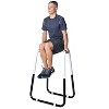Ultimate Body Press DB Heavy Duty Home Gym Exercise Fitness Equipment Dip Bar Station w/ Ergonomic Foam Grips & 2 Adjustable Widths, Steel, White - image 3 of 4
