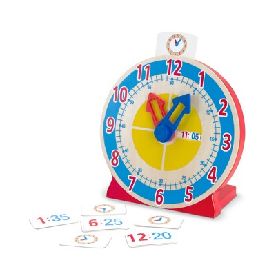 Melissa & Doug Turn & Tell Wooden Clock - Educational Toy With 12+ Reversible Time Cards