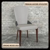 LeisureMod Havana Modern Leather Dining Chair – High Back Side Chair with Curved Backrest and Rubberwood Legs for Kitchen and Dining Room Set of 2 - 4 of 4