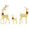 Outsunny Light Up Christmas Deer Family, Set of 3 Lighted Reindeer Christmas Decorations with 2 LED Light Modes, Stakes & Zip Ties for Outdoor, Silver - 4 of 4