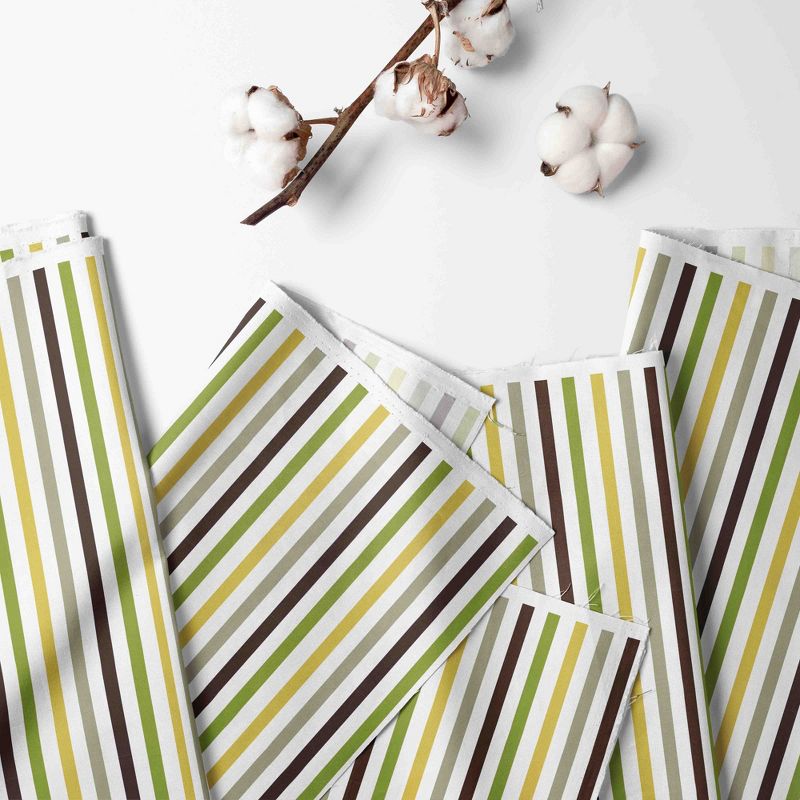 Bacati - Mod Stripes Green/Yellow/Choc Crib or Toddler Bed Skirt, 2 of 4