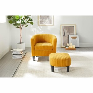 NicBex Corduroy Oversized Accent Chair with Ottoman and Plywood Frame,Modern Chair and Ottoman Sets for Bedroom,Reading Room - 1 of 4