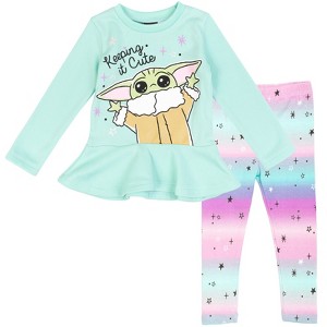 Star Wars The Child Girls Fleece Sweatshirt Dress and Leggings Outfit Set Little Kid to Big Kid  - 1 of 4