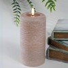 LumiPur 3.5"x7" Signature Collection Flickering Flameless LED Wax Pillar Candle Mushroom - 2 of 4