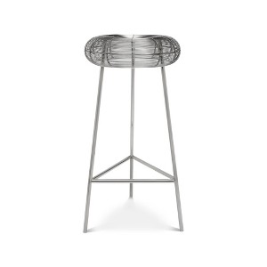 Meridian Furniture,Tuscany Silver Metal Bar Stool - 1 of 4
