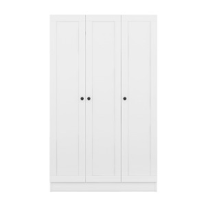 TIRAMISUBEST 3-Door Shutter Wardrobe with Shelves - Mobile Lateral Filing Cabinet Locking Wheels Adjustable Shelf - 1 of 4