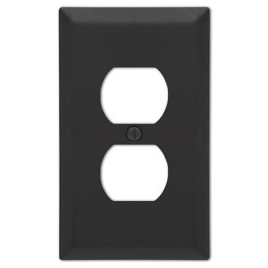 Amerelle Century Matte Black 1 gang Stamped Steel Duplex Wall Plate 1 pk - 1 of 1