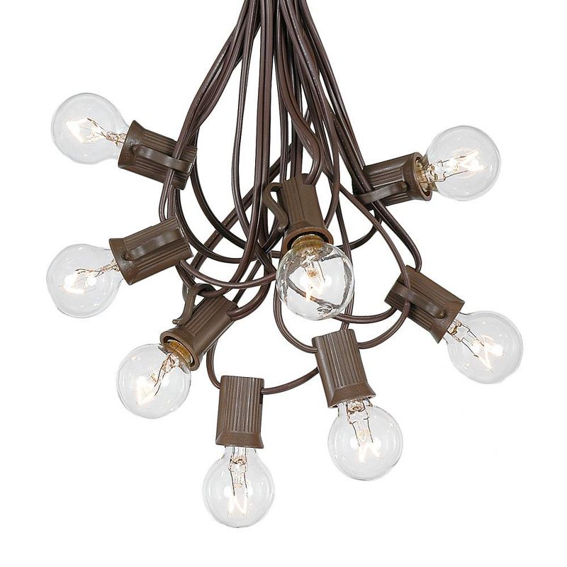 Novelty Lights 25 Feet G30 Globe Outdoor Patio String Lights, Brown Wire, 1 of 9